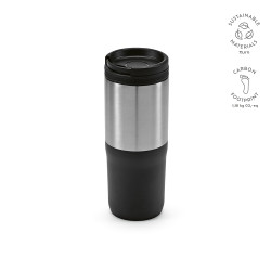 "Orange Travel Cup" Reisebecher aus recyceltem Edelstahl, 600 ml, dreifachwandig