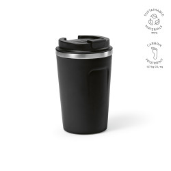 "Limpopo Travel Cup" Reisebecher aus recyceltem Edelstahl, 490 ml, doppelwandig, auslaufsicher