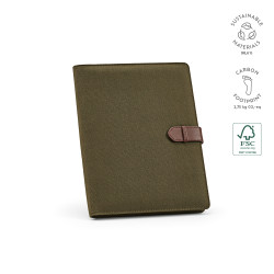 "Eliot A4 Folder" A4-Mappe aus recycelter Baumwolle mit Notizblock mit 64 Seiten aus FSC-zertifiziertem Papier