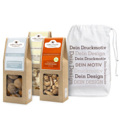 Geschenkset Premium Snacks im Baumwollsäckchen