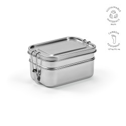 "Picasso Lunchbox" Lunchbox aus recyceltem Edelstahl, 1240 ml mit seitlichen Verschlussklammern