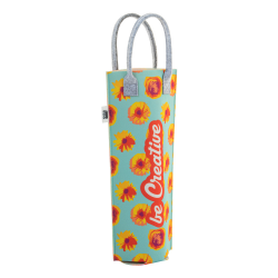 individuelle RPET Weintasche CreaFelt Vino, grau/weiß