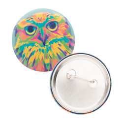 Button-Anstecker PinBadge Mini, silber/weiß