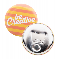 Button-Flaschenöffner MagBadge Bottle, weiß/silber