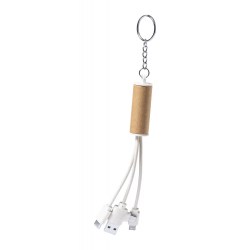 Schlüsselanhänger mit USB-Ladekabel Paplen, natur