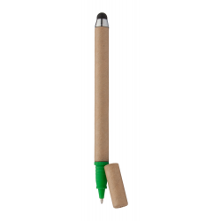 Recycling Touchpen und Kugelschreiber EcoTouch, natur/grün Recycling Touchpen und Kugelschreiber EcoTouch, natur/grün