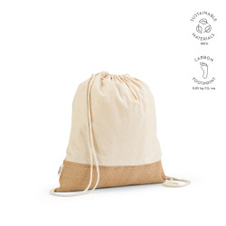 "Denali Tote Bag" Kordelzugbeutel aus recycelter Baumwolle (180 g/m²) und Jute (275 g/m²)