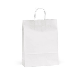 "Etna L Kraft Bag" weiße FSC®-Kraftpapiertasche (100 g/m²)