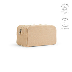 "Rio Toiletry Bag" Kulturtasche aus Jute (260 g/m²) mit Reißverschluss