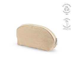 "Delhi Toiletry Bag" 1,5L Kulturtasche aus Jute (260 g/m²) mit Reißverschluss