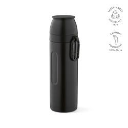 "Loire Thermos" Thermosflasche aus recyceltem Edelstahl, 810 ml mit 2 Bechern und Karabiner