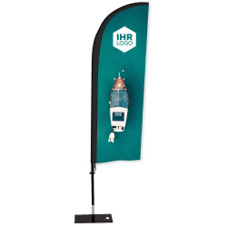 Beachflag "Gerade" mit Bodenplatte Beachflag "Gerade" mit Bodenplatte