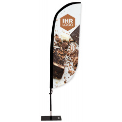 Beachflag „Konvex“ mit Bodenplatte