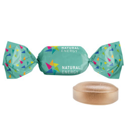 Schoko-Minz-Bonbon im weißen kompostierbaren Wickler