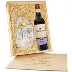 Präsentkiste "Dresdner Stollen & Rotkäppchen Dornfelder Rotwein"