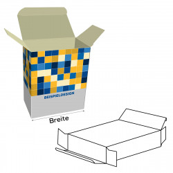 Faltschachteln mit versetzten Einstecklaschen, 300 mm Breite