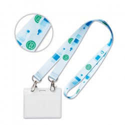 Recyceltes PET, Sublimation Lanyard mit 2 Metallkarabinern. Recyceltes PET, Sublimation Lanyard mit 2 Metallkarabinern.