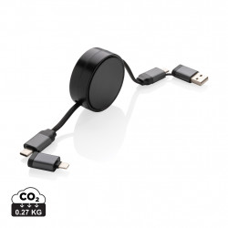 Terra aufrollbares 6-in-1 45W-Kabel aus RCS recyc. Aluminium Terra aufrollbares 6-in-1 45W-Kabel aus RCS recyc. Aluminium