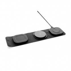 Swiss Peak 15W 3-in 1 Wireless-Reise-Charger aus RCS Plastik Swiss Peak 15W 3-in 1 Wireless-Reise-Charger aus RCS Plastik
