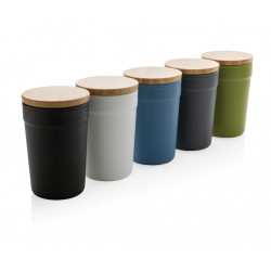 GRS rPP-Becher mit Bambusdeckel GRS rPP-Becher mit Bambusdeckel