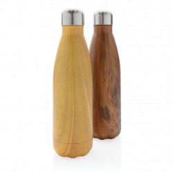 Vakuumisolierte Stainless Steel Flasche mit Holzoptik Vakuumisolierte Stainless Steel Flasche mit Holzoptik