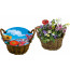 Weiden Körbchen blühendes Wachstum, bunte Blumenmischung, 1-4 c Digitaldruck inkl.