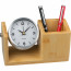 Stifteköcher aus Bambus mit analoger Uhr