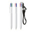 BIC® 4 Colours® ECO + lanyard, weiß recycelt