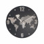 Wanduhr aus Aluminium mit Weltkarte