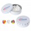 Runde Click-Blechdose 53 mm, mit NL-Minties oder Fruchtherzchen, vegan, Digitaldruck