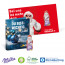 Werbe-Klappkarte mit süßer Füllung - 1 Milka Alpenmilch Weihnachtsmann (ca. 8,8 g)