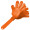 Klapper "Hand", einfarbig, standard-orange