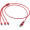 Versatile 5-in-1 Ladekabel aus recyceltem Aluminium, rot