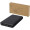 Adhil 10 W 10.000 mAh Powerbank aus recyceltem Kunststoff mit 2 integrierten Kabeln, schwarz