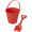 Tides recycelter Strandeimer und Spaten, rot