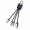 SCX.design C15 Quatro Ladekabel mit Leuchtlogo, blau, schwarz