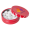 Runde Click-Blechdose 45 mm mit Minties oder Fruchtherzchen, rot
