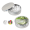 Runde Click-Blechdose 45 mm mit Minties oder Fruchtherzchen, silber