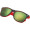 Sonnenbrille aus Kunststoff mit verspiegelten Gläsern, UV 400 Schutz, rot
