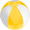Strandball bicolour farbig/transparent MARGARETHE, gelb