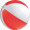 Strandball aus PVC mit einer Segmentlänge von 40 cm, rot