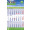 Papierwandkalender mit 3 Monaten auf einer Seite + Werbemöglichkeit auf Fußleiste, deutsch-sprachig, blau