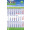 Papierwandkalender mit 3 Monaten auf einer Seite + Werbemöglichkeit auf Fußleiste, 3-sprachig (D,GB,F), dt. Feiertage, blau