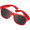 Sonnenbrille aus Kunststoff im Nerdlook, UV 400 Schutz, rot