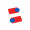 Chiphalter mit 1€-Chip "Beta", blau, rot