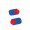 Chiphalter mit 1€-Chip "Gamma", rot, blau
