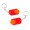 Chiphalter mit 1€-Chip "Gamma", orange, rot