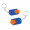 Chiphalter mit 1€-Chip "Gamma", orange, blau