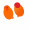Chiphalter mit 1€-Chip "Gesicht", rot, orange