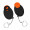 Chiphalter mit 1€-Chip "Gesicht", orange, schwarz